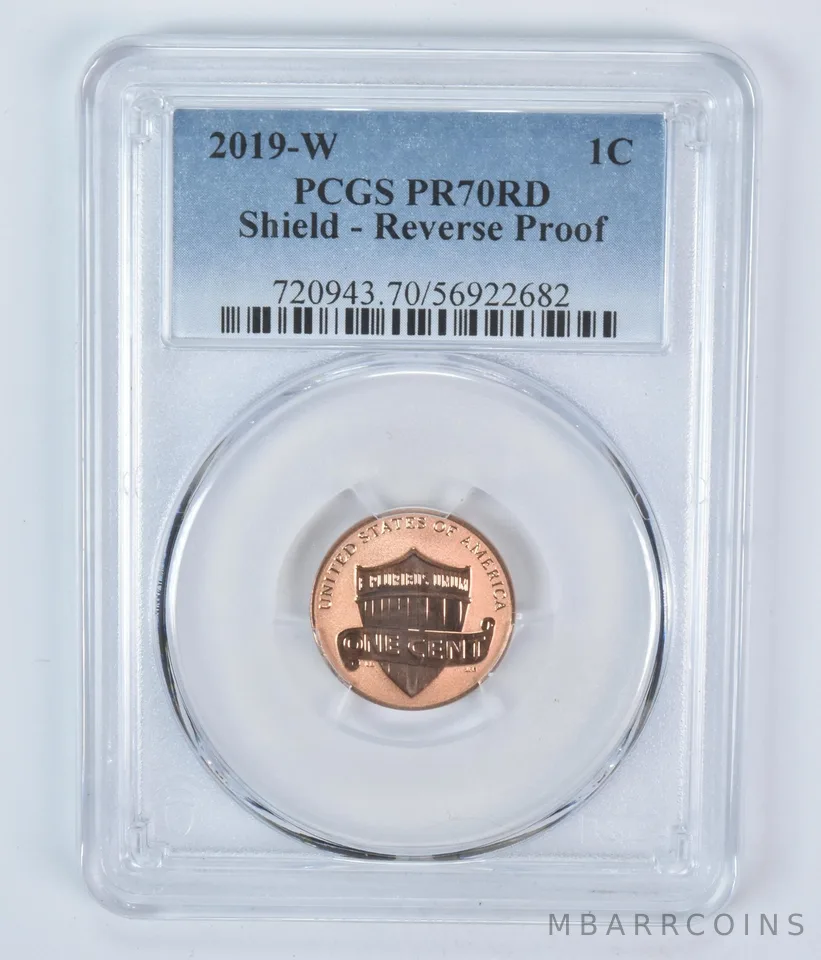 2019-W Lincoln Shield Cent Reverse Proof PR70 RD PCGS Blue Label
