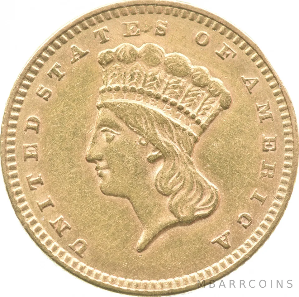 1856 $1 Indian Princess Head Gold Dollar a0129