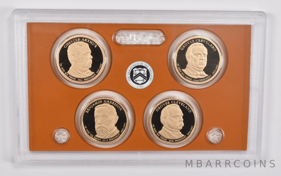 2012 Presidential Dollar Proof Set Clad  Arthur Harrison Cleveland No Box