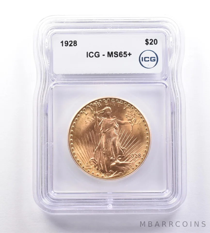 1928 $20 Saint Gaudens Gold Double Eagle MS65+ ICG *9221