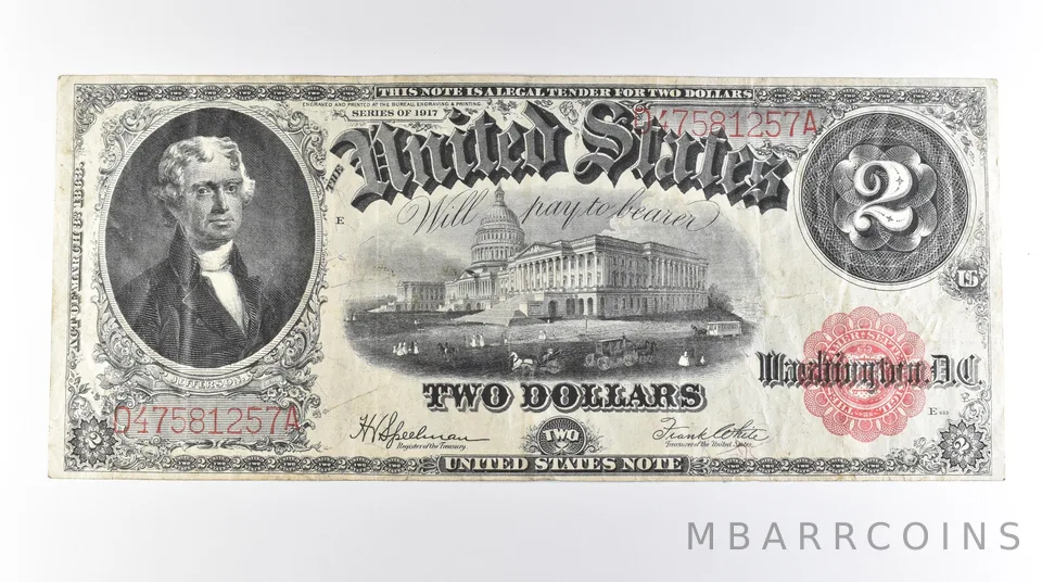 1917 $2 Legal Tender Large Note Red Seal FR#60 *0575
