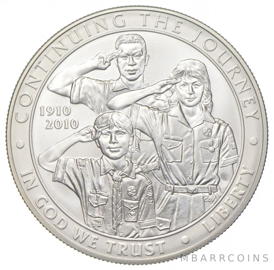 2010-P Unc Boy Scouts Commemorative Silver Dollar $1