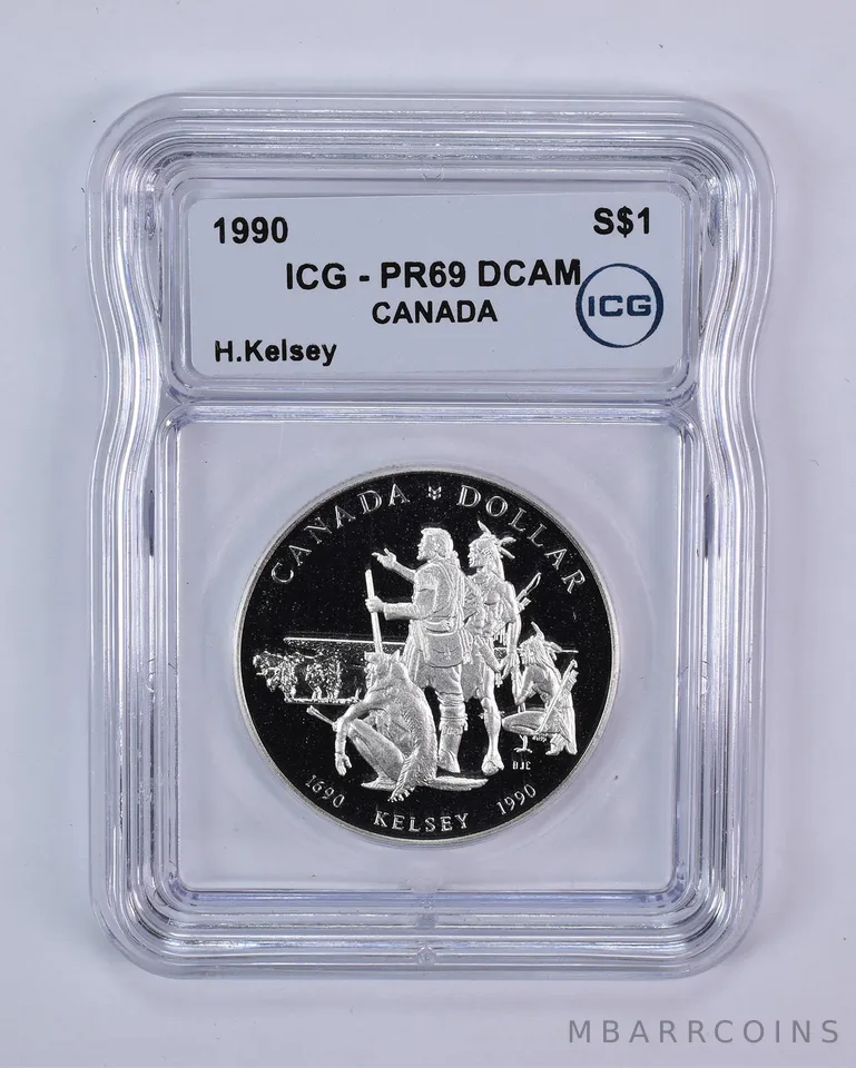 1990 Canada 1 Dollar Silver Henry Kelsey PR69 DCAM ICG
