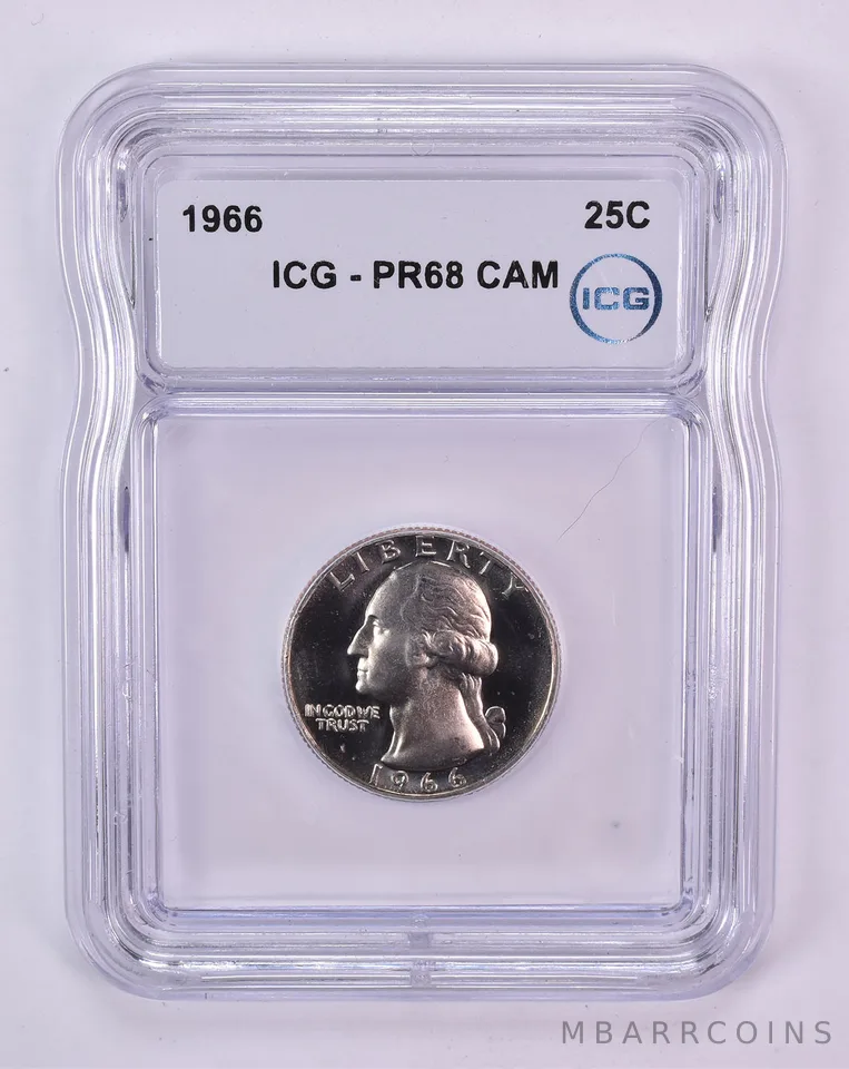 1966 Washington Quarter PR68 CAM ICG