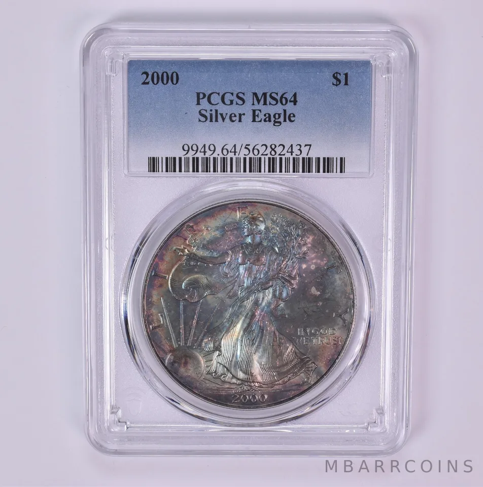2000 American Silver Eagle MS64 PCGS Beautiful Tone *1530