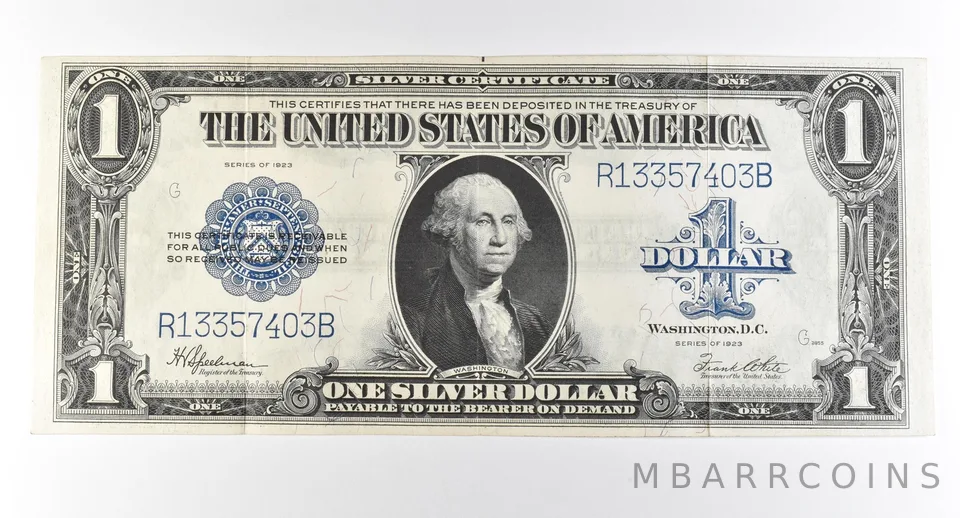 1923 $1 Silver Certificate Large Note Blue Seal *2972