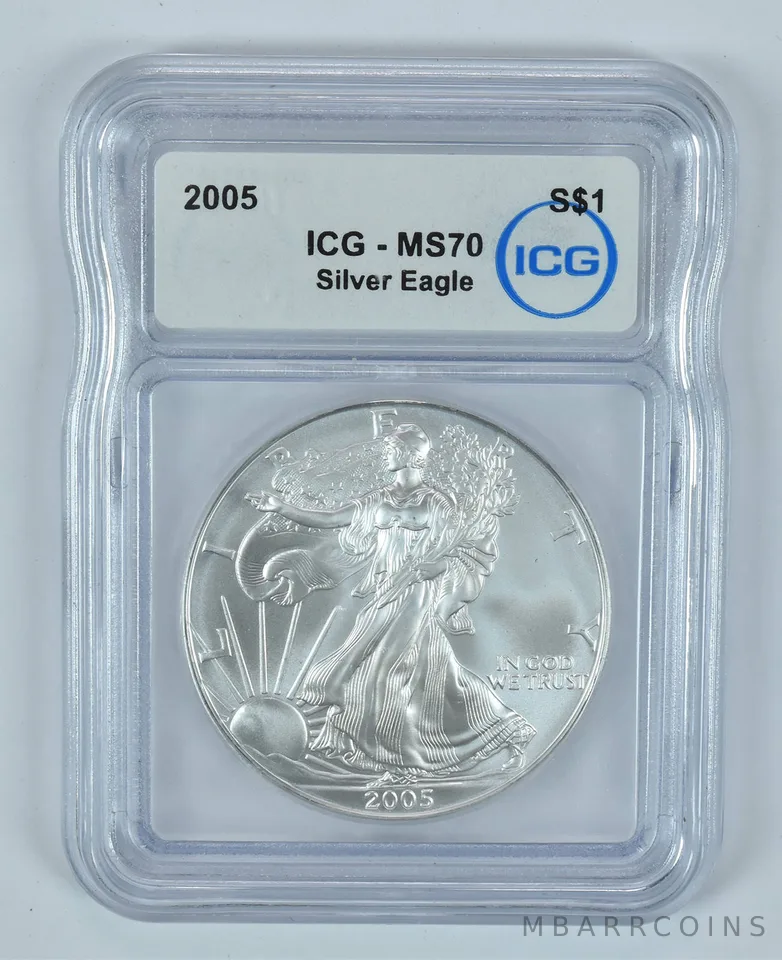 2005 American Silver Eagle MS70 ICG