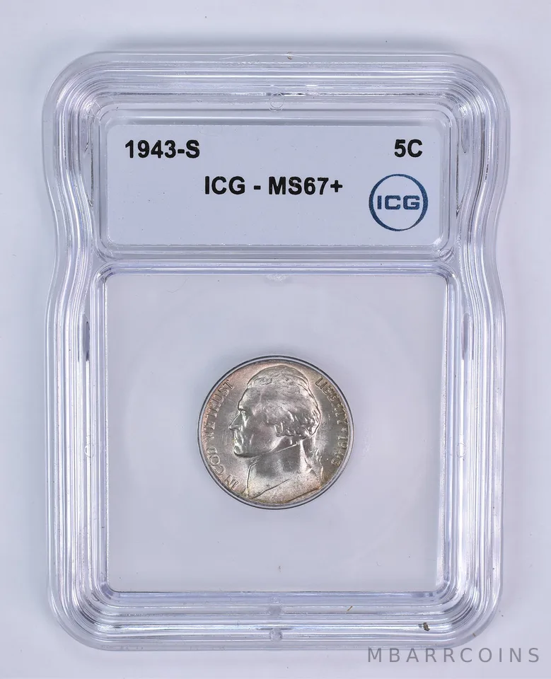 1943-S Jefferson Nickel MS67+ ICG WTN War Silver