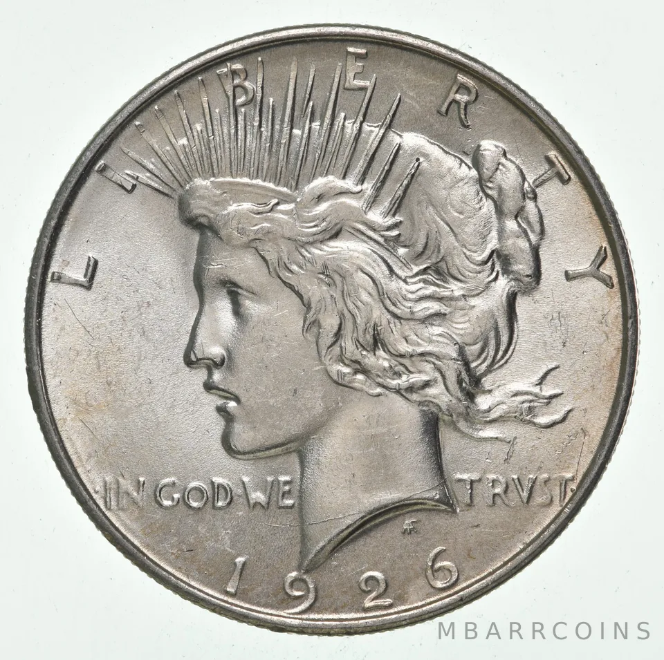 (1) AU 1926-D Peace Silver Dollar 90% - Almost Unc - Denver Mint