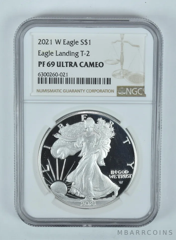 2021-W American Silver Eagle Type 2 PF69 UCAM NGC Brown Label
