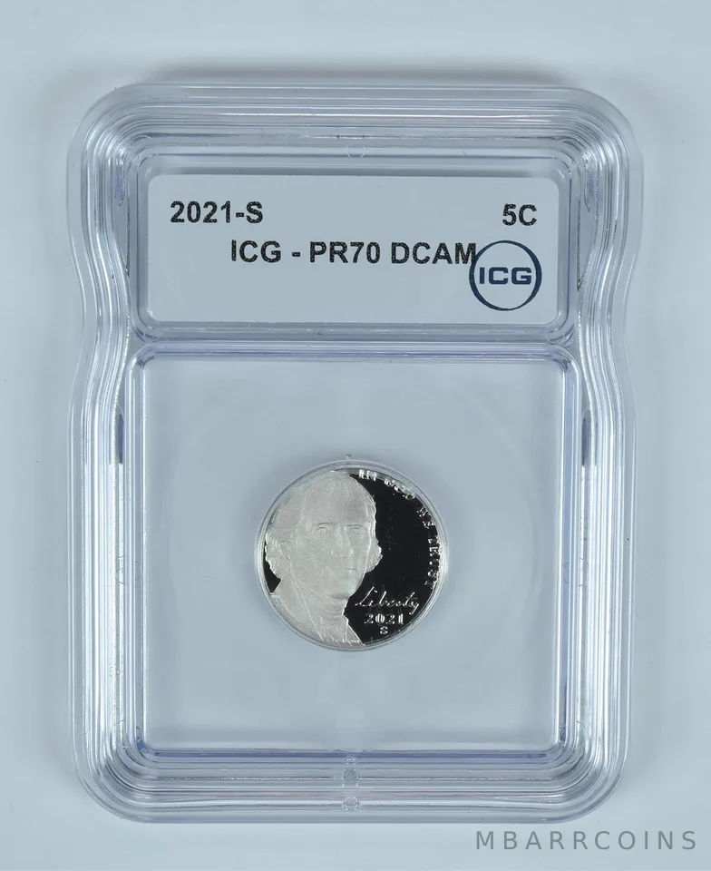 2021-S Jefferson Nickel PR70 DCAM ICG