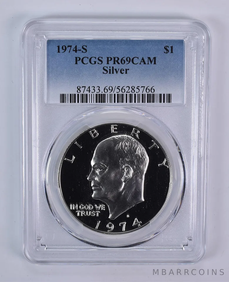 1974-S Eisenhower $1 Silver PR69 CAM PCGS Blue Label