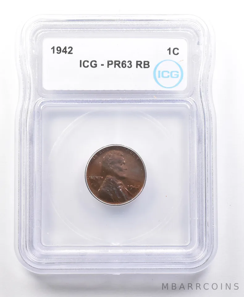 1942 Lincoln Wheat Cent PR63 RB ICG *4131