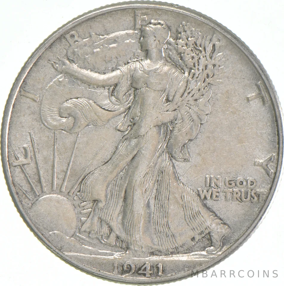 AU 1941 (P) Walking Liberty Half Dollar Almost Unc 90% Silver (1pc)