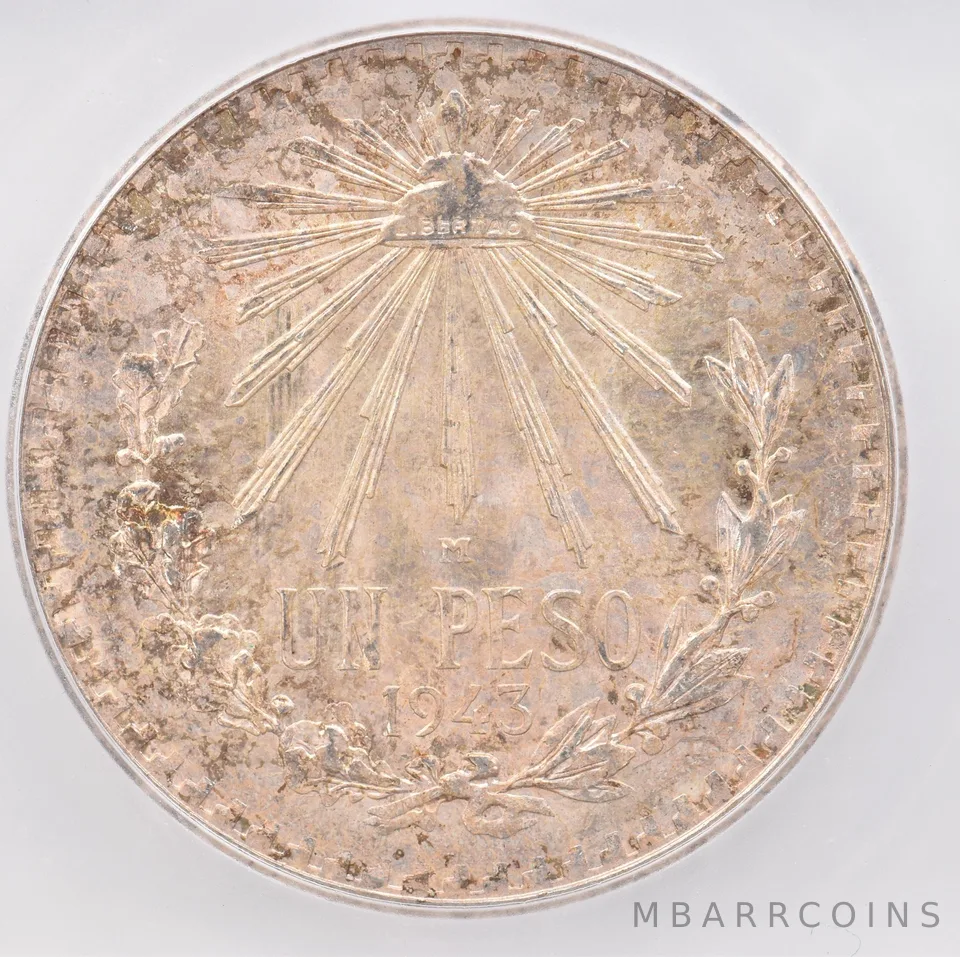 1943 M Mexico Peso MS65 ICG Beautiful Tone *0840