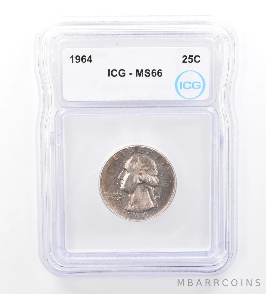 1964 Washington Quarter MS66 ICG Beautiful Tone *1704