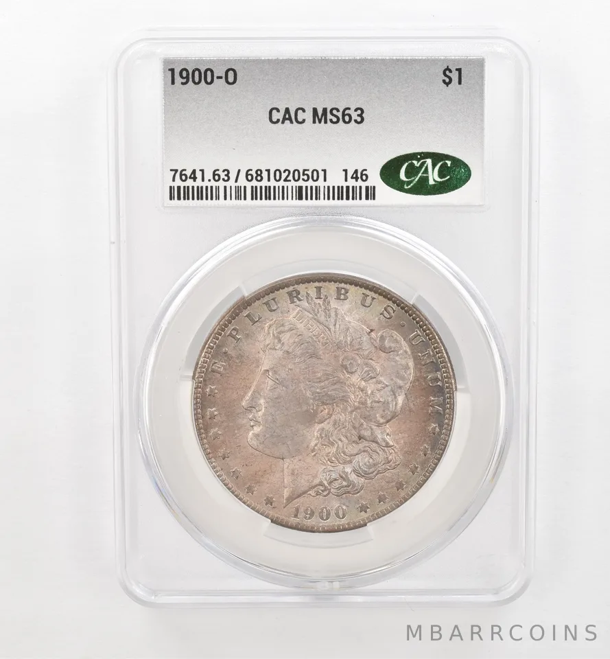 1900-O Morgan Silver Dollar MS63 CAC CACg Beautiful Tone *0468