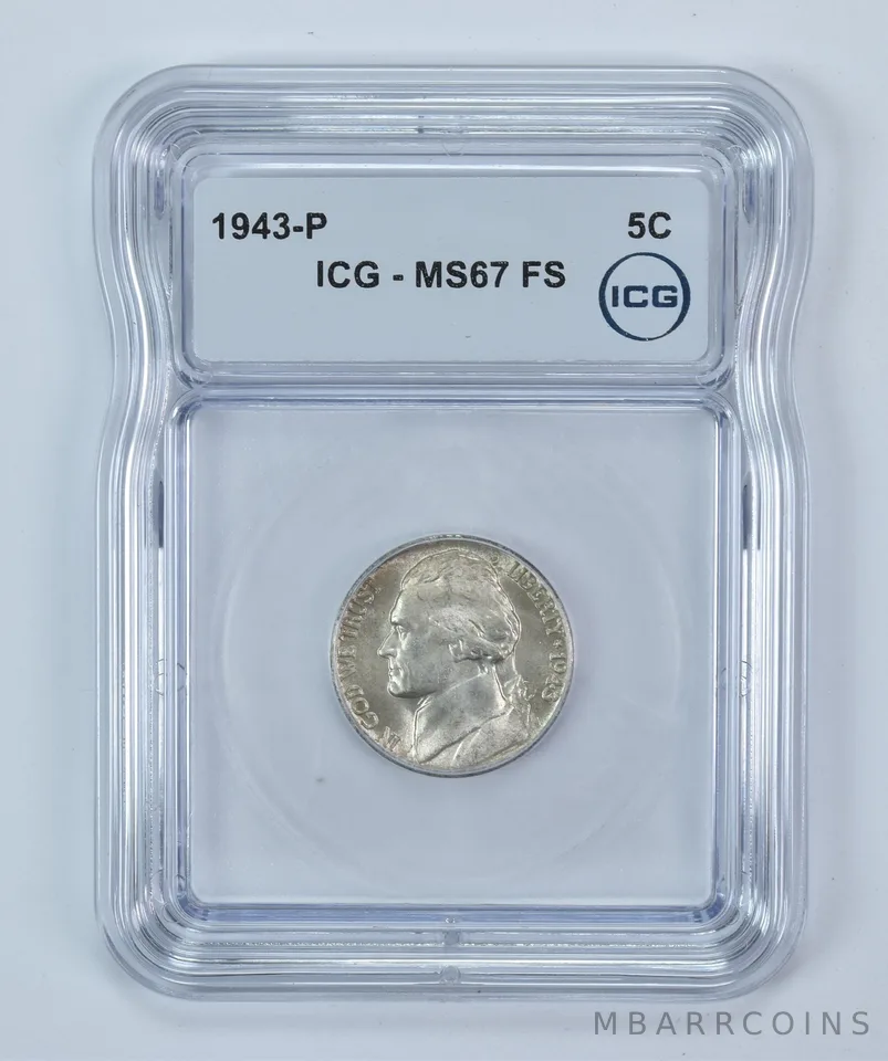1943-P Jefferson Nickel MS67 FS ICG WTN War Silver
