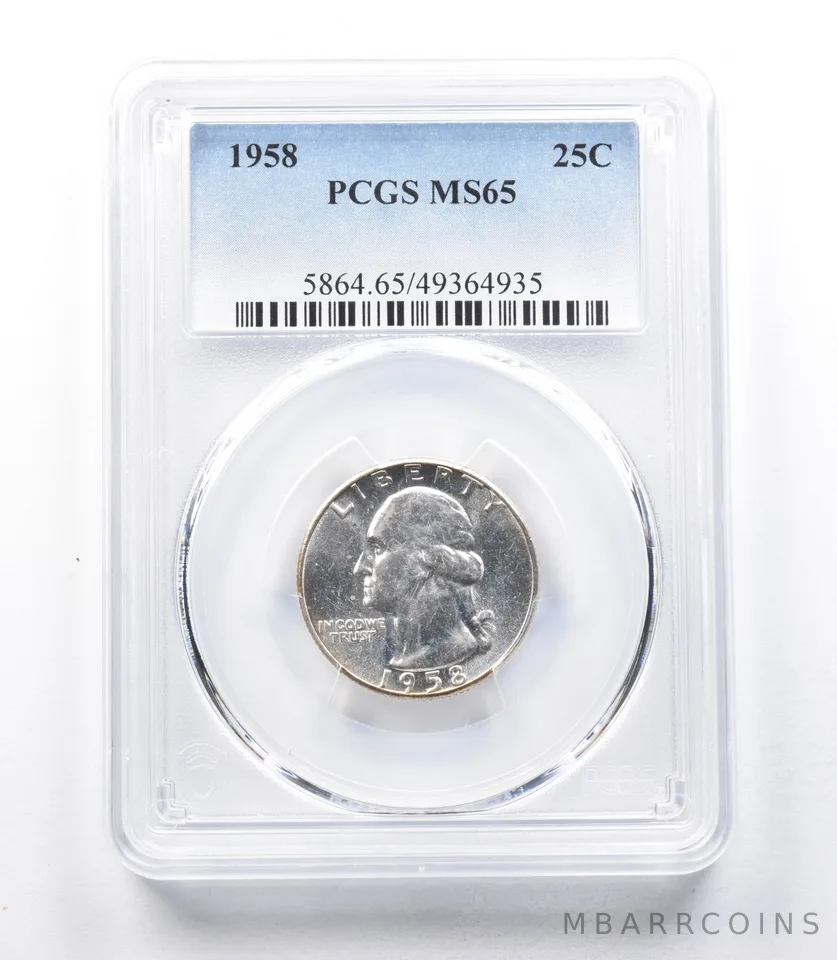 1958 Washington Quarter MS65 PCGS Type B Reverse Variety *1862