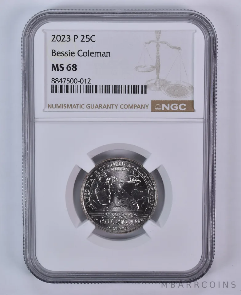 2023-P American Women Quarter Bessie Coleman MS68 NGC Brown Label