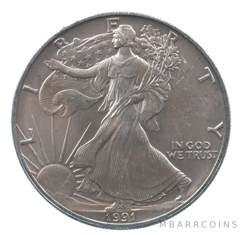 Better Date 1991 American Silver Eagle 1 Troy Oz .999 Fine Silver *539
