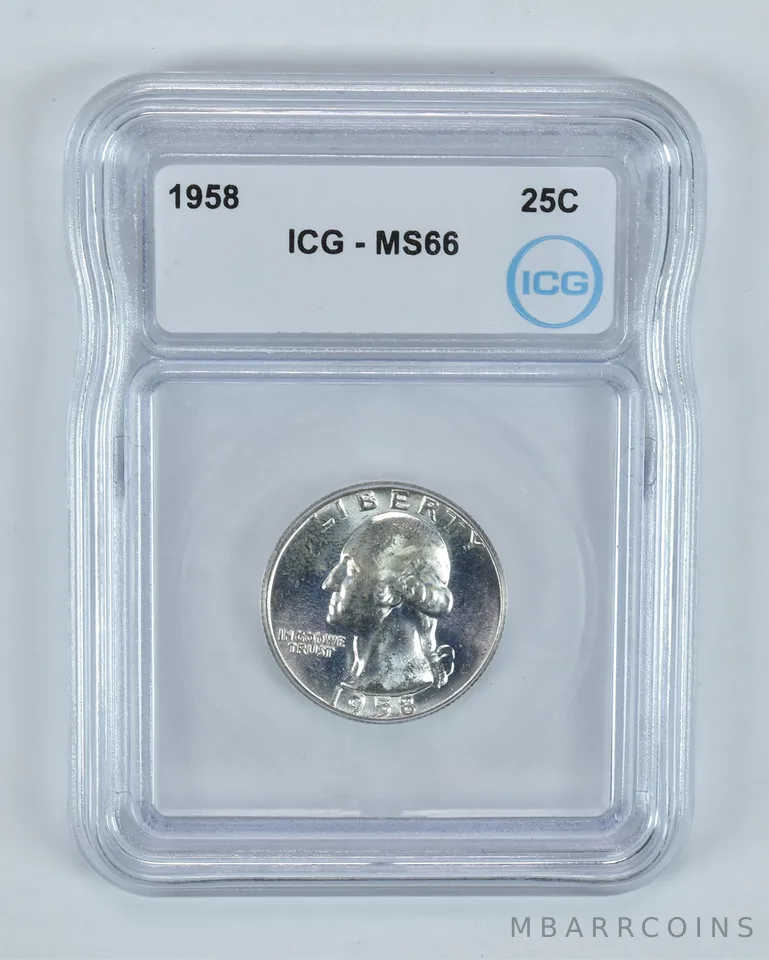 1958 Washington Quarter MS66 ICG