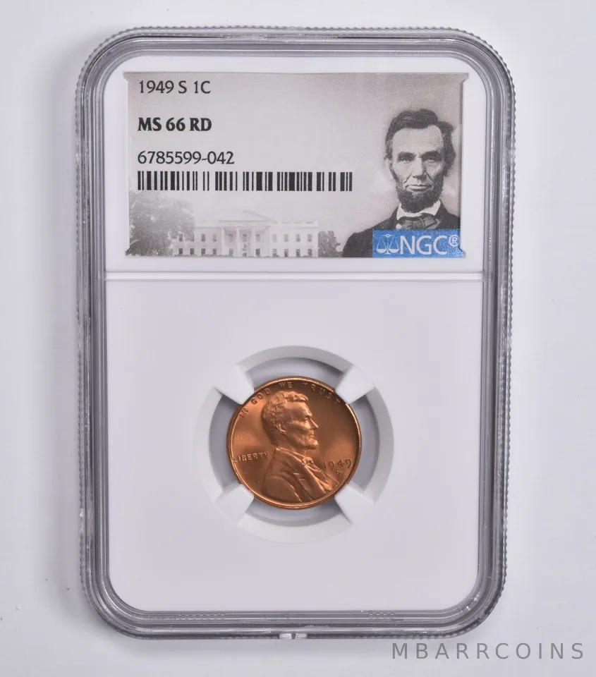 1949-S Lincoln Wheat Cent MS66 RD NGC Special Lbl