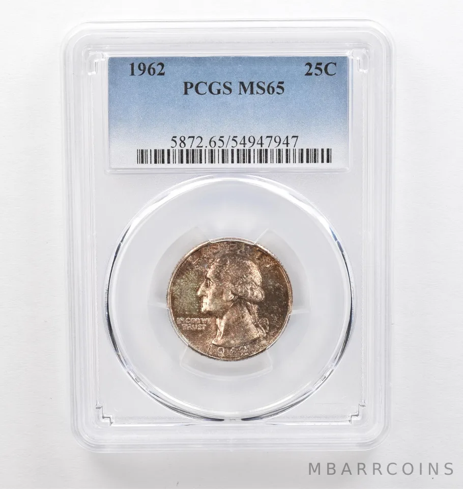 1962 Washington Quarter MS65 PCGS Beautiful Tone *0295
