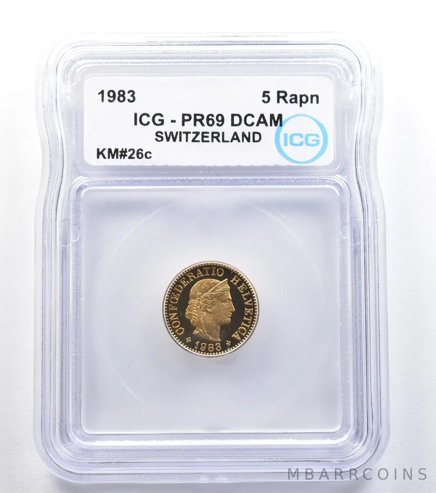 1983 Switzerland 5 Rappen KM#26c PR69 DCAM ICG *7941