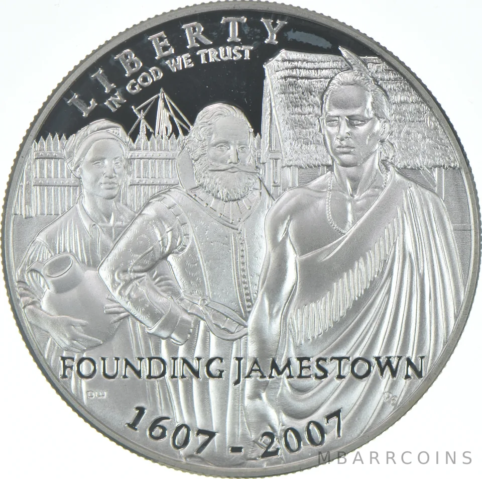 2007-P Proof Jamestown Commemorative Silver Dollar $1