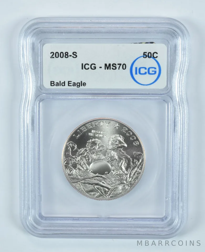 2008-S Bald Eagle Commemorative Half Dollar MS70 ICG