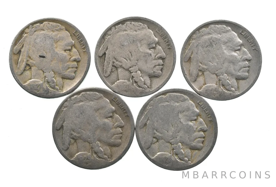 BETTER Lot 1927-D 1920-D 1929-D 1929-S 1928-D Buffalo Nickel Collection *169