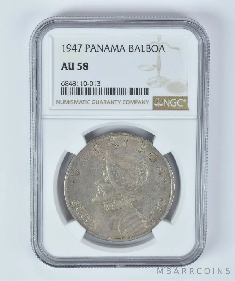 AU58 1947 Panama Balboa NGC Beautifully Toned *5319