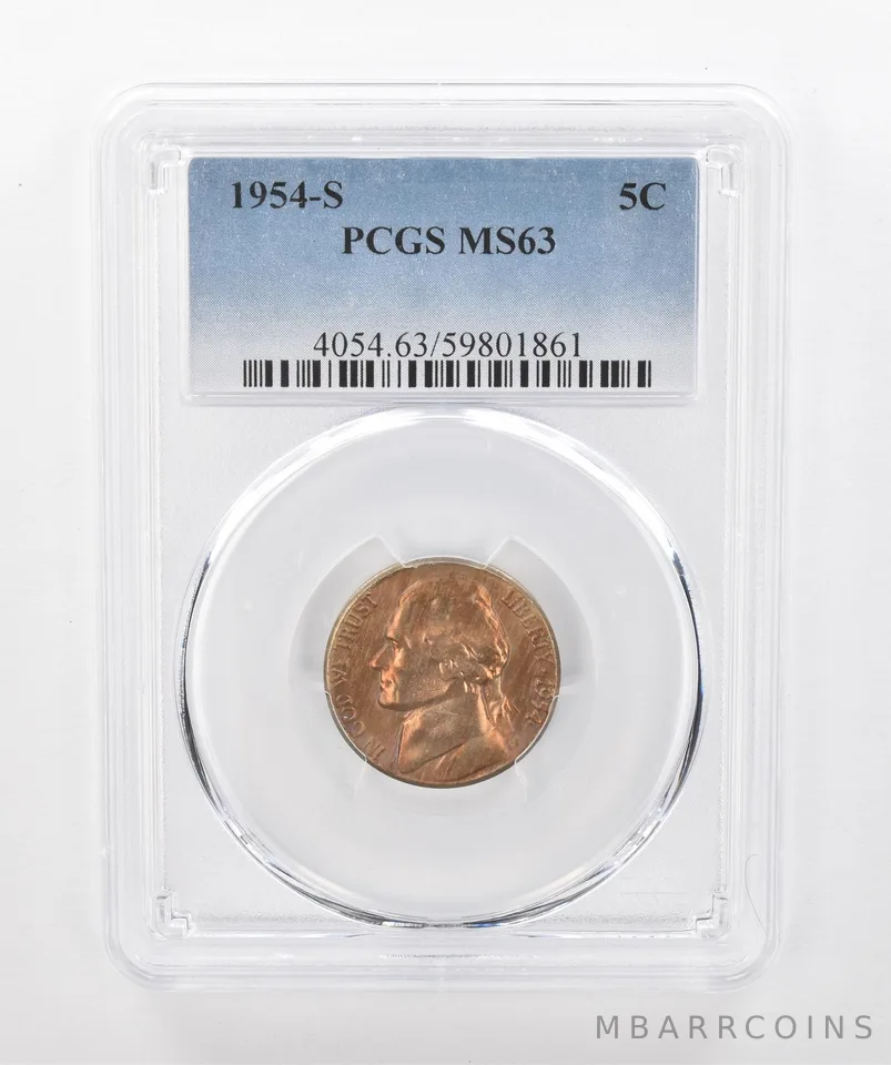 1954-S Jefferson Nickel MS63 PCGS Beautiful Tone *1581