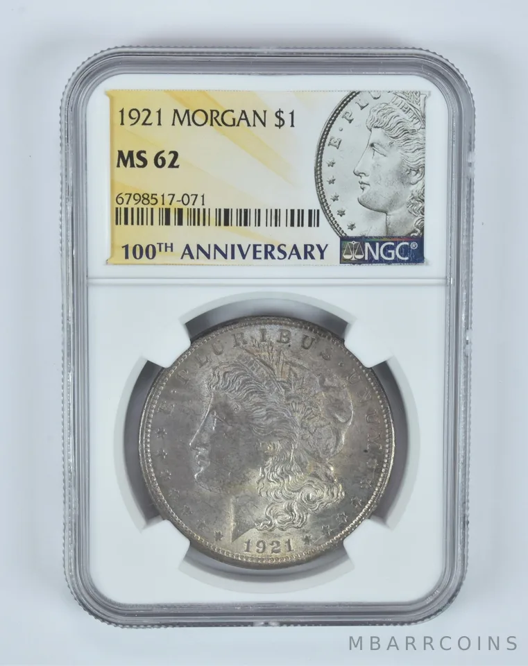 MS62 1921 Morgan Silver Dollar NGC Beautifully Toned a7496