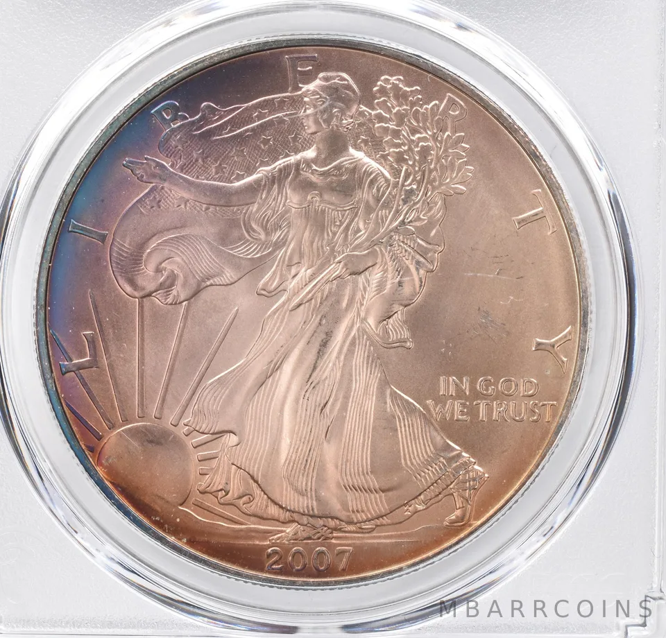 2007 American Silver Eagle MS68 PCGS Beautiful Tone *1213