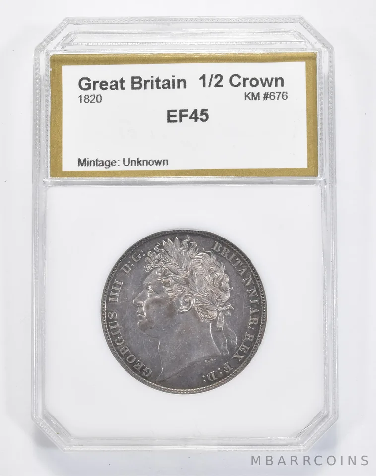 1820 Great Britain 1/2 Crown a8374