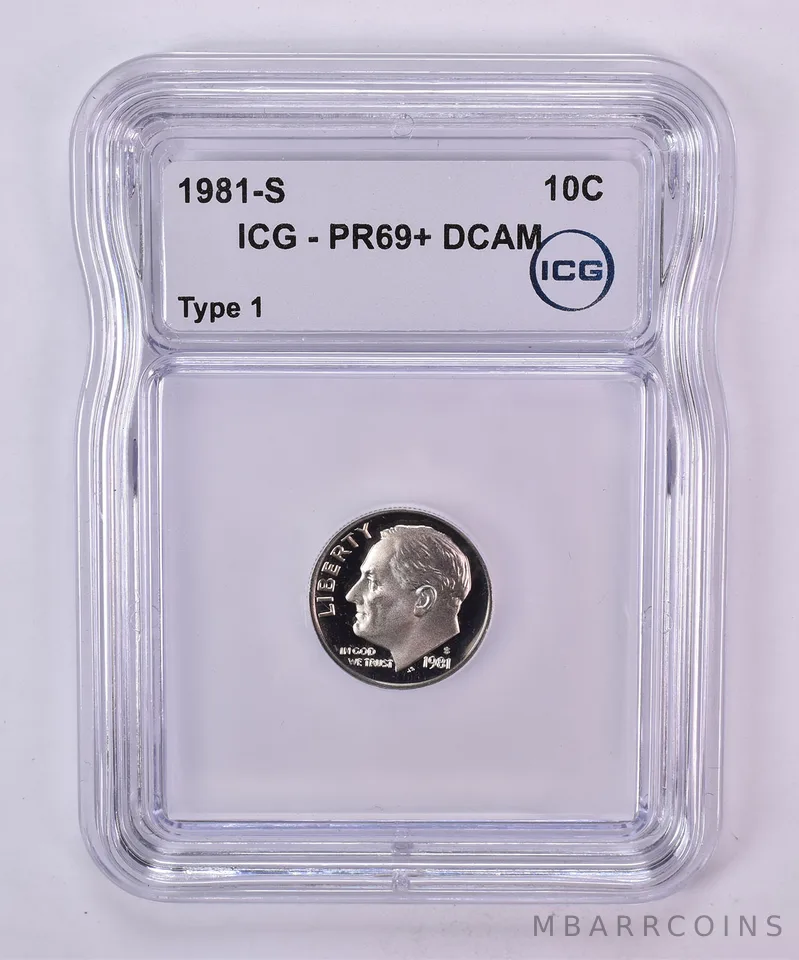 1981-S Roosevelt Dime Type 1 PR69+ DCAM ICG