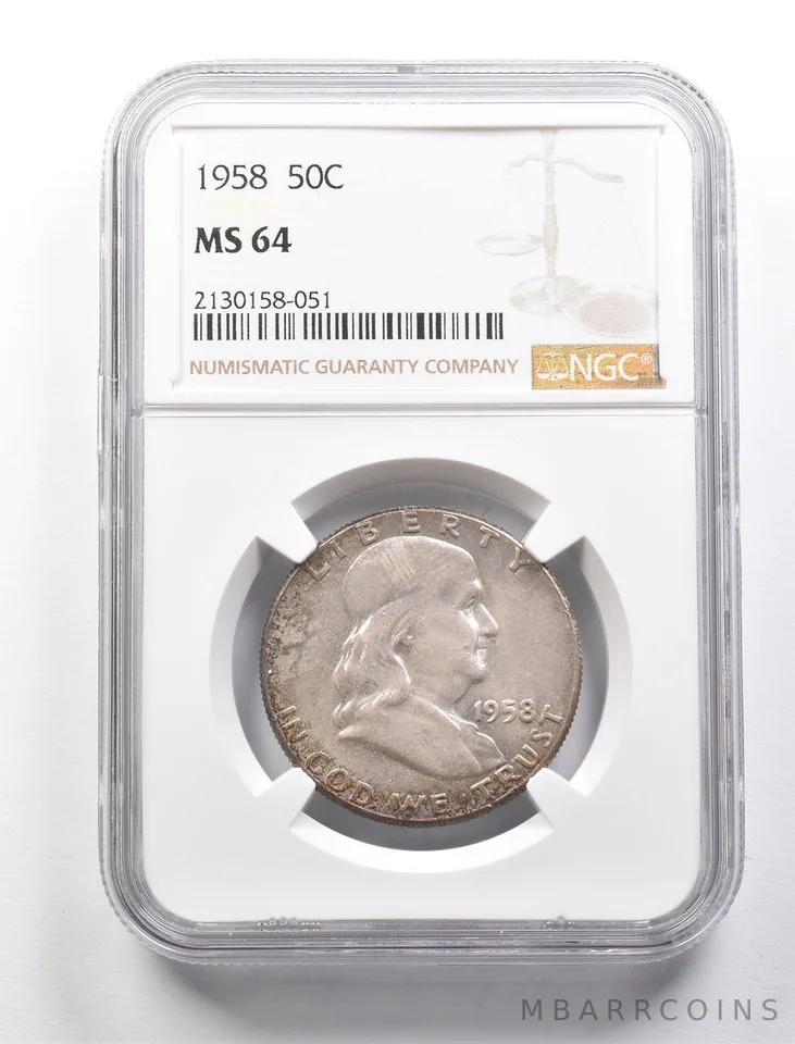 1958 Franklin Half Dollar MS64 NGC PQ a2684