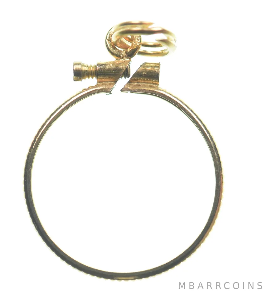 12k 0.7 Gram Gold Filled 15.5mm Coin Bezel Pendant Frame Edge *4992