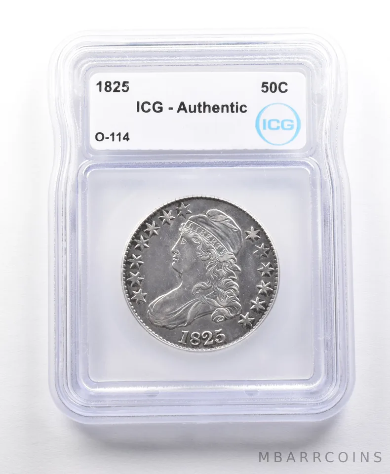 1825 Capped Bust Half Dollar O-114 Authentic ICG *5643