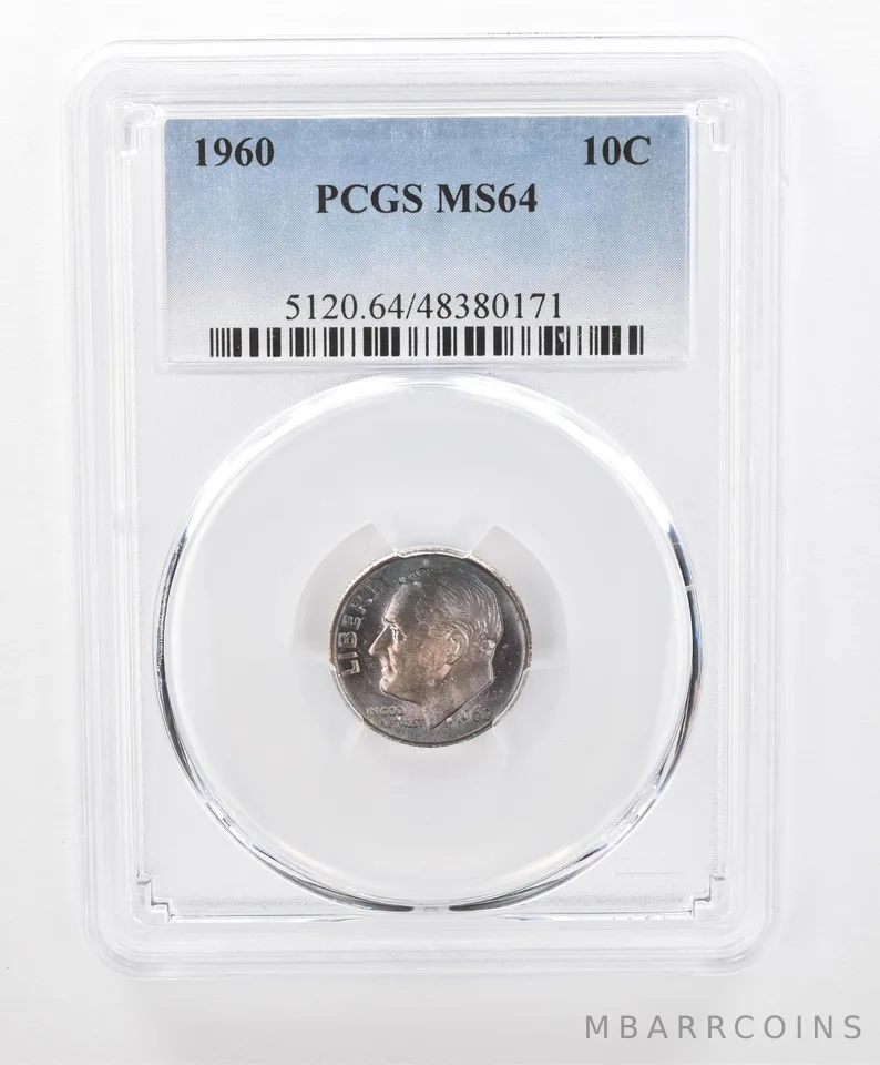 1960 Roosevelt Dime MS64 PCGS Beautiful Tone *2723