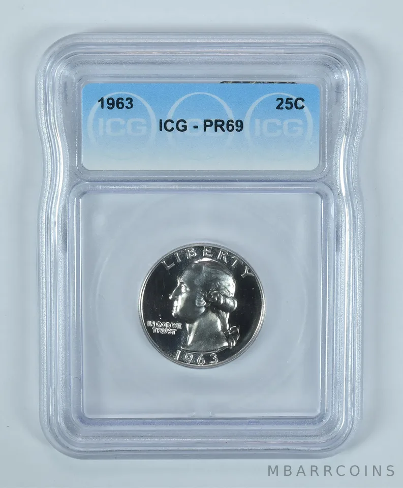 1963 Washington Quarter PR69 ICG