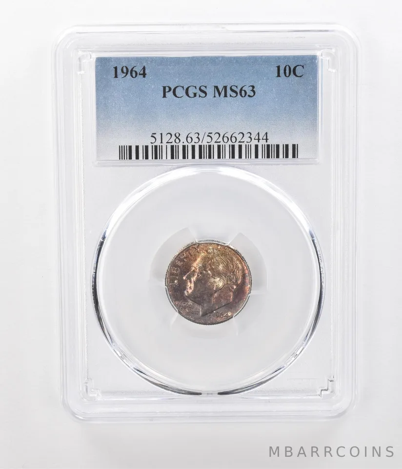 1964 Roosevelt Dime MS63 PCGS Beautiful Tone *1070