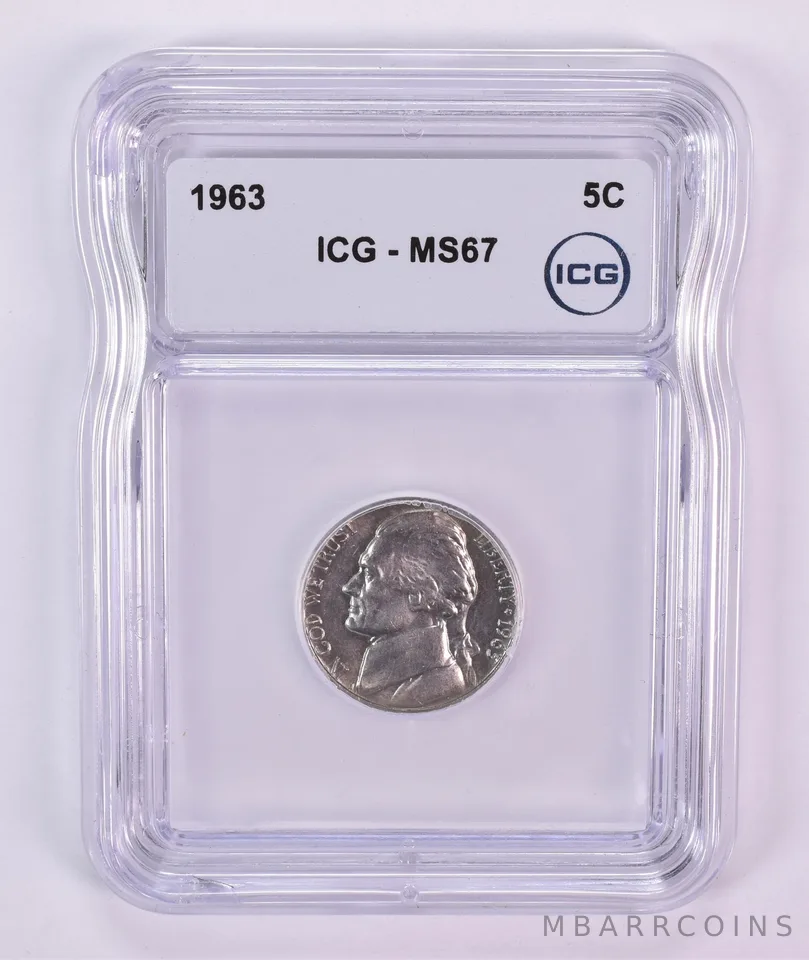 1963 Jefferson Nickel MS67 ICG