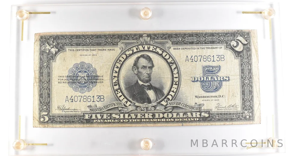1923 $5 Silver Certificate Large Note Blue Seal Fr#282 *2775