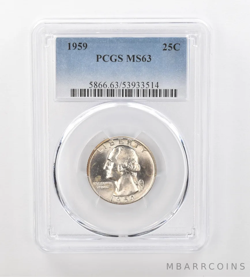 1959 Washington Quarter MS63 PCGS Beautiful Tone Reverse *0928