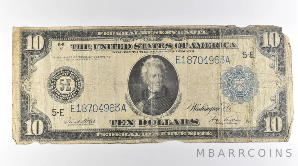 1914 $10 Richmond VA FRN Large Note Blue Seal *3092