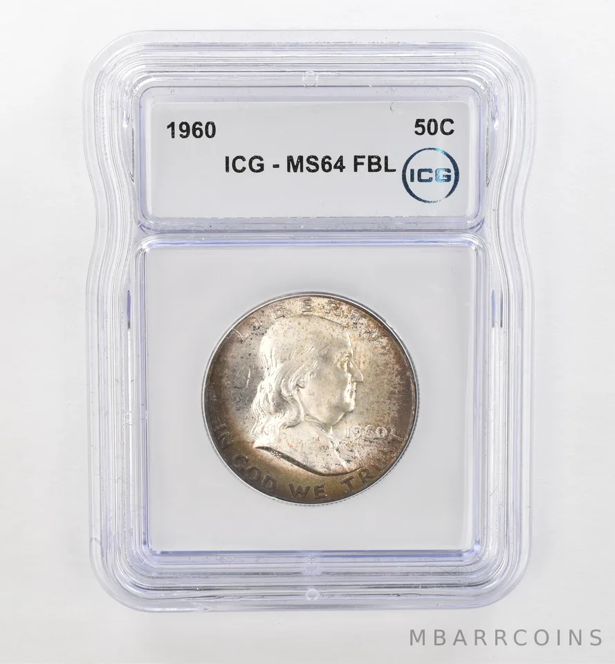 1960 Franklin Half Dollar MS64 FBL ICG Beautiful Tone *0456
