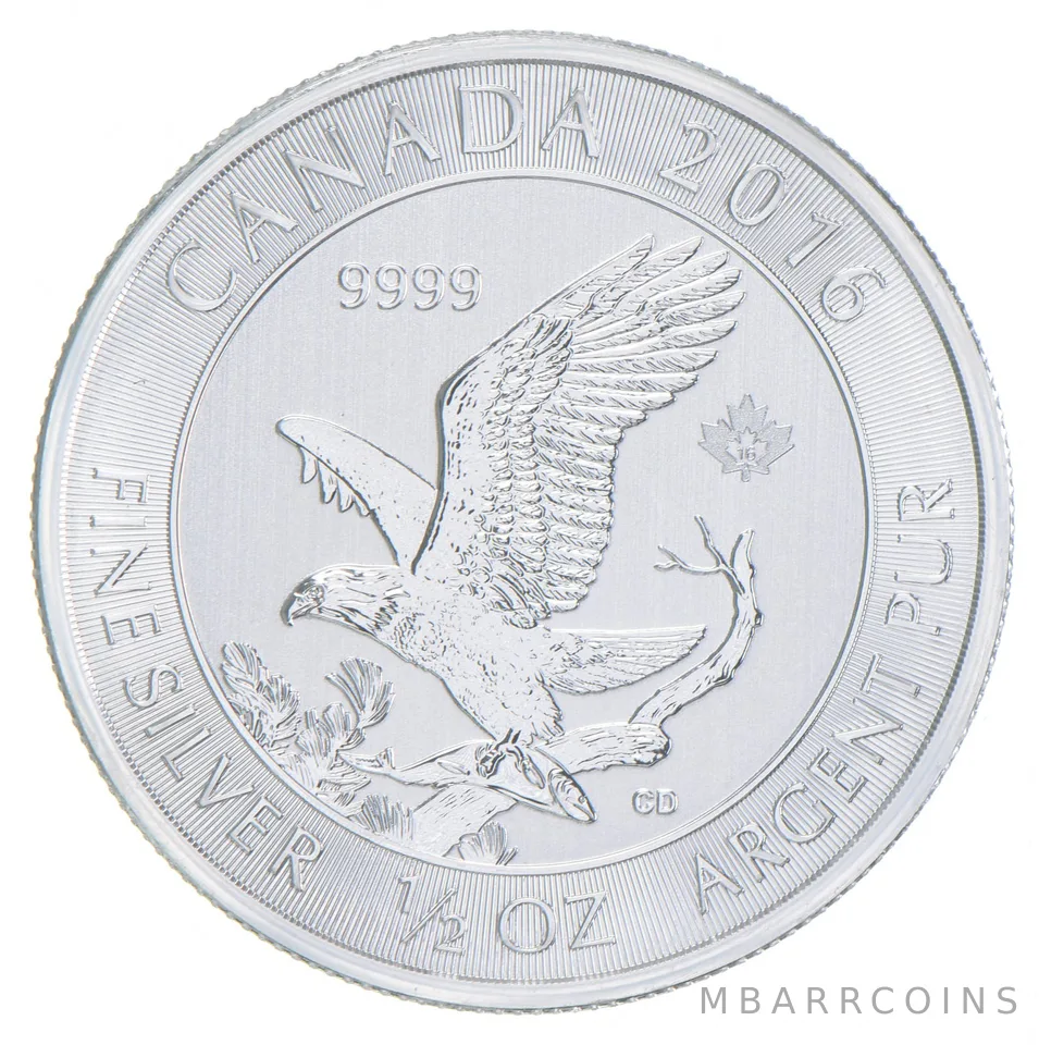 2016 Canada 2 Dollars Silver Eagle 1/2 Oz 0.5 Oz Silver BU